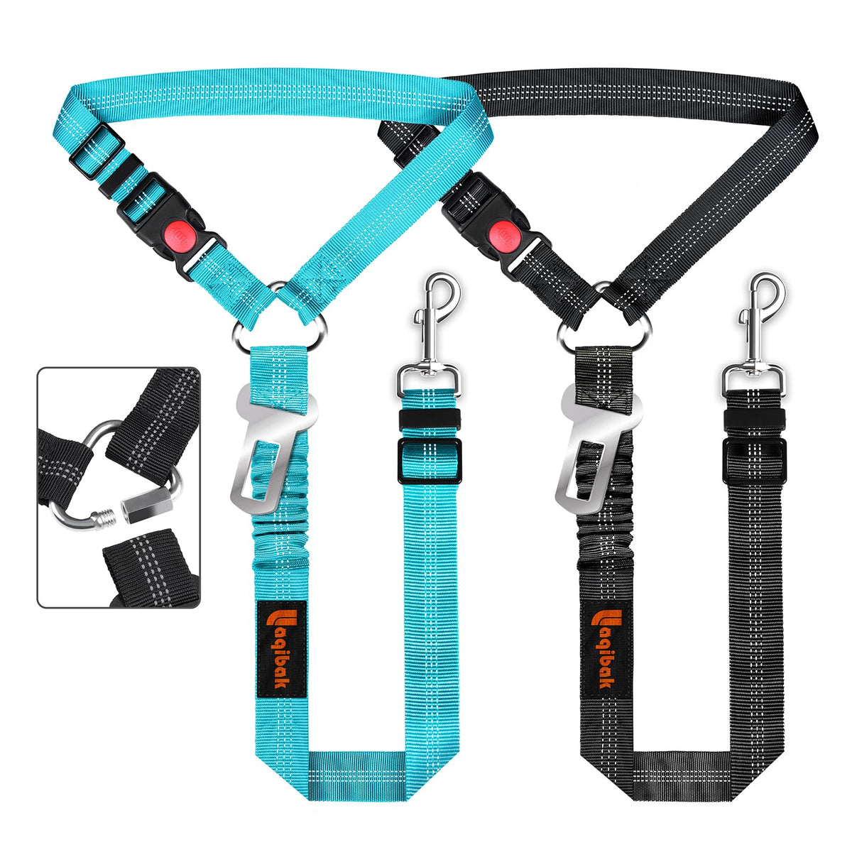 Laqibak 3-in-1 Removable Dog Seat Belt Harness