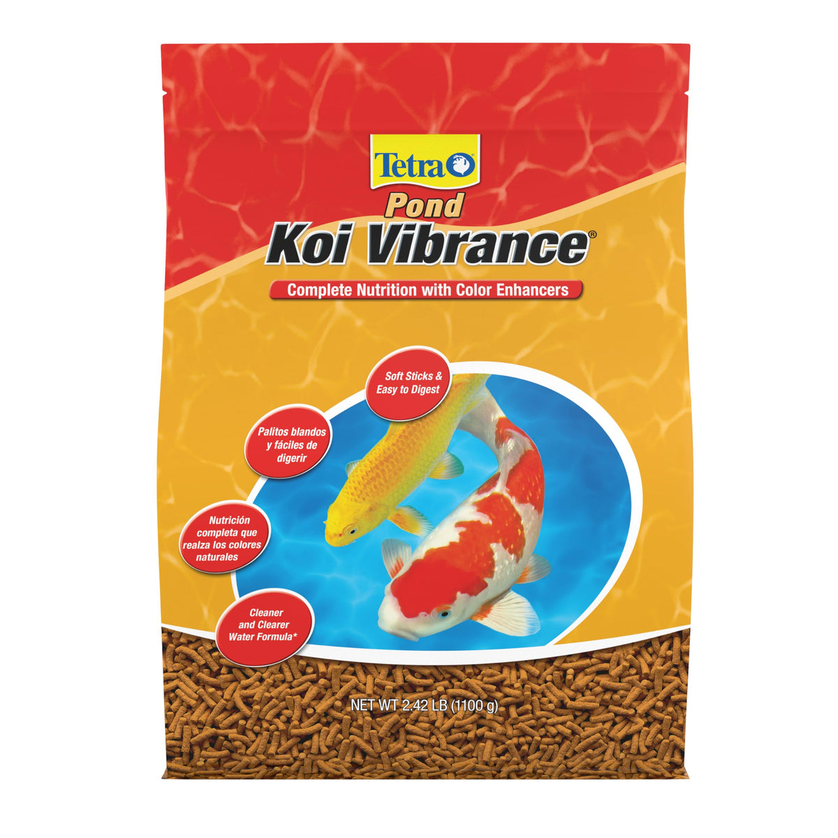 Tetra Pond Koi Vibrance Soft Sticks, Floating Pond Fish Food, 2.42 lbs