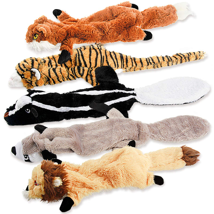 FIREOR Squeaky No-Stuffing Plush Dog Chew Toys