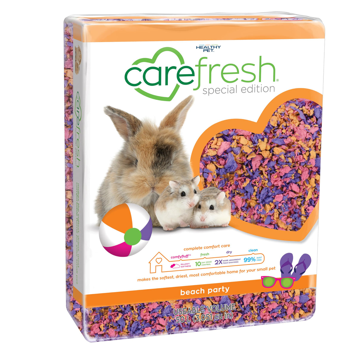 Carefresh Natural Paper Small Pet Bedding, Odor Control 60L