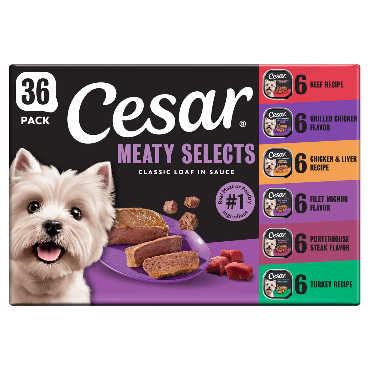 Cesar Classic Loaf in Sauce Wet Dog Food, 3.5 oz, 36 Count