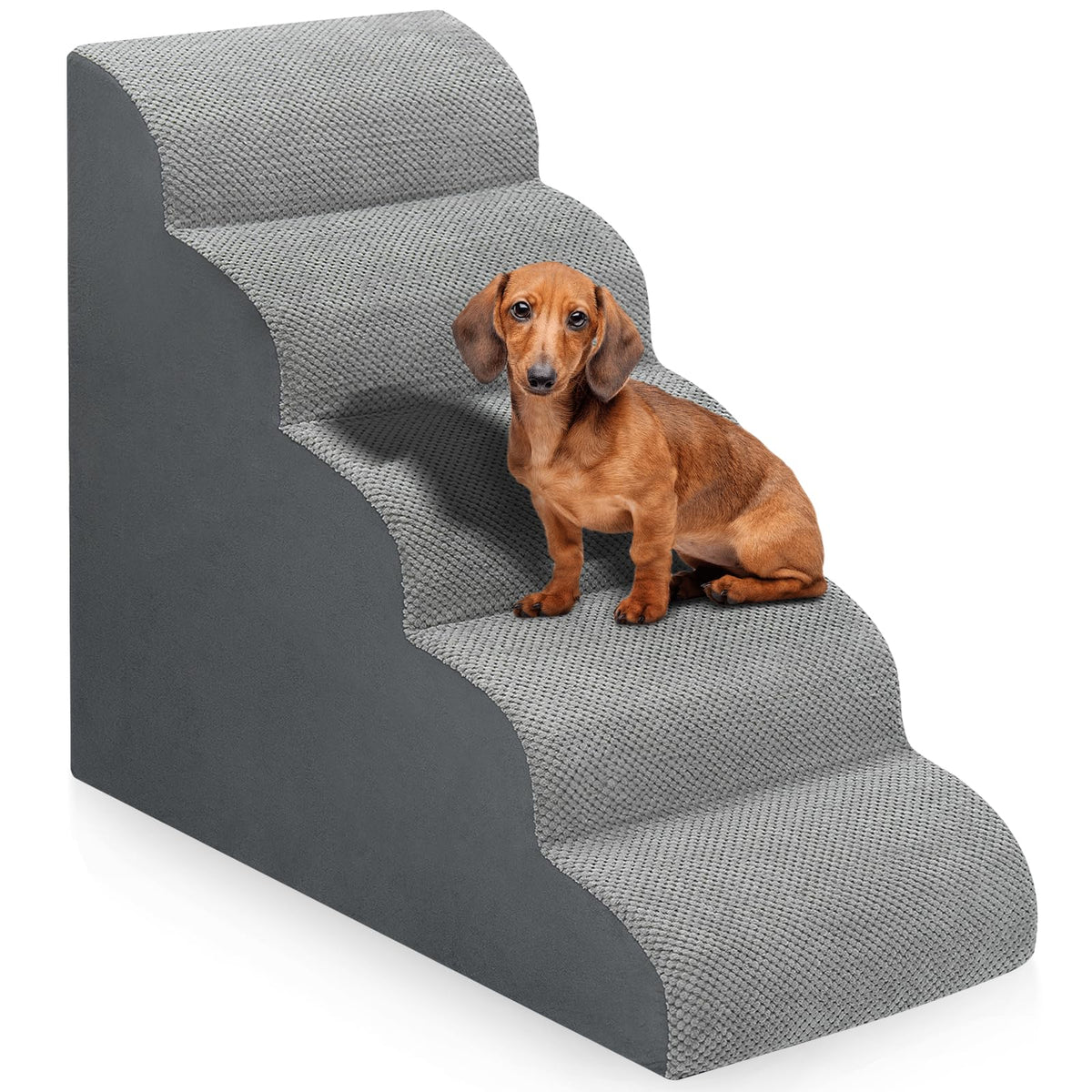MEJYJEM 5-Step Dog Stairs for High Beds, 28.7" H