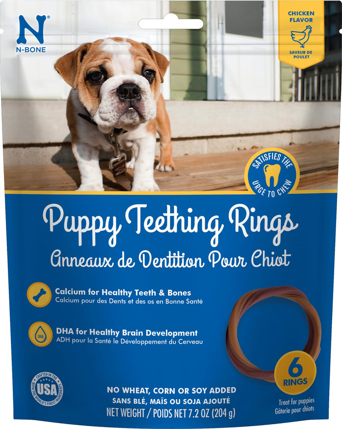 N-Bone Puppy Teething Rings, Chicken Flavor, 6 Rings