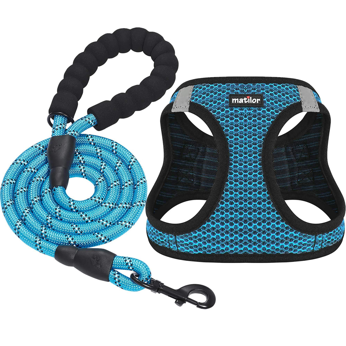Matilor Dog Harness Step-in Breathable Puppy Cat Vest, Medium, Blue