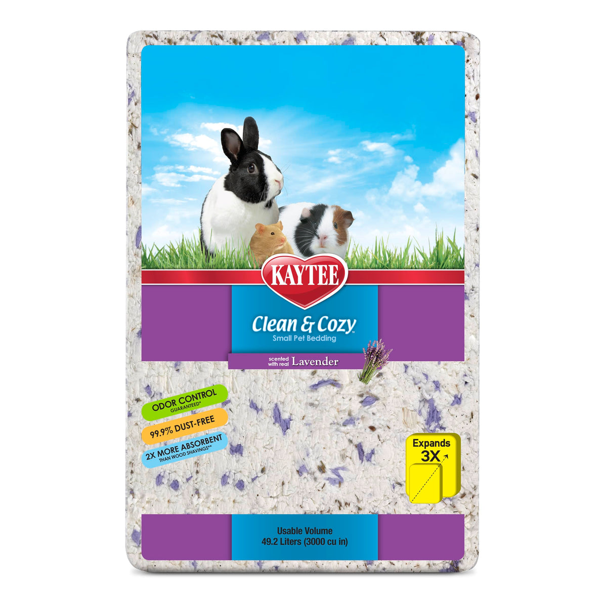 Kaytee Clean & Cozy Lavender Paper Bedding, 49.2 Liters