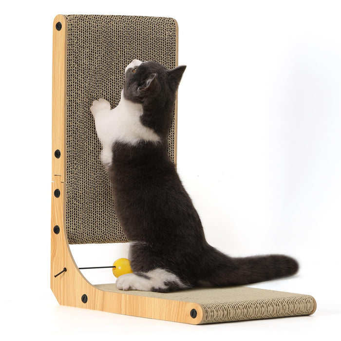 FUKUMARU L-Shaped Cat Scratch Pad, 18.9"