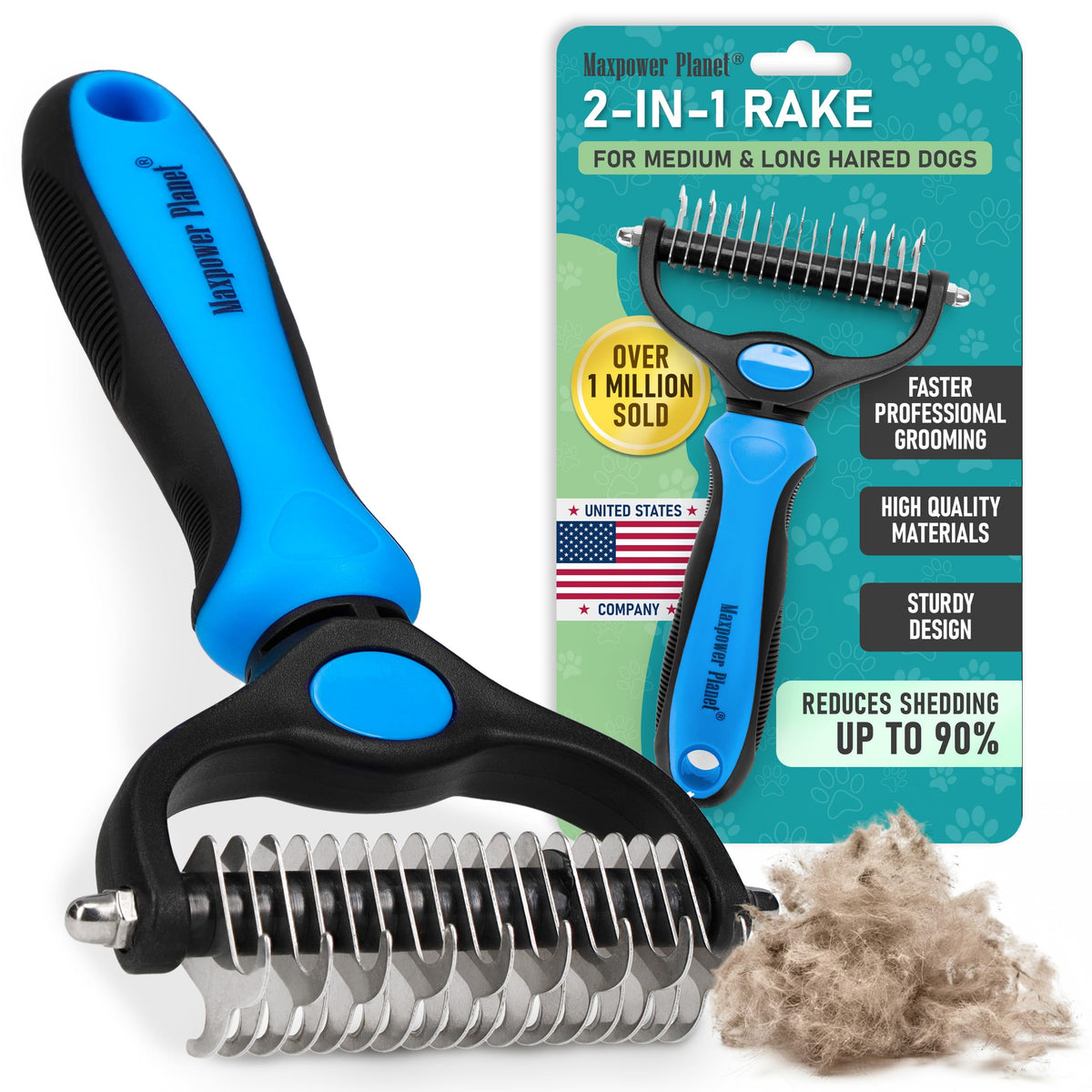 Maxpower Planet Deshedding Undercoat Rake for Dogs & Cats
