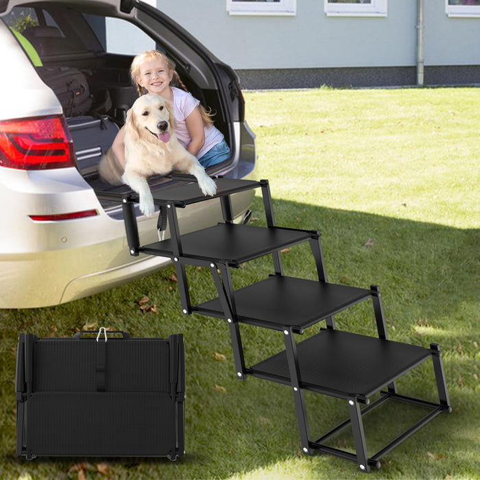 PetRuna Extra Wide 4-Step Dog Stairs for Large Dogs, 20"