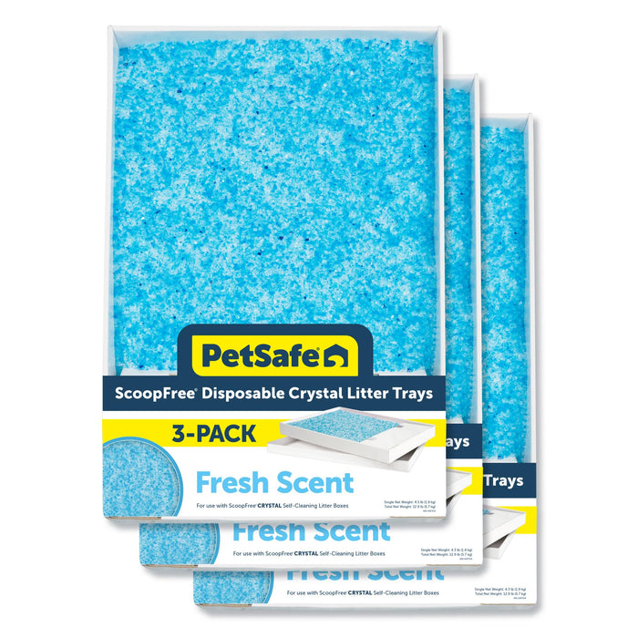 PetSafe ScoopFree Disposable Crystal Litter Tray, Fresh Scent, 3 Pack
