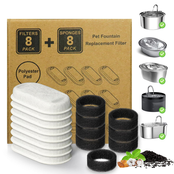 KANCHOU Cat Fountain Filters for 101 oz/3L Fountains, 16 Pack