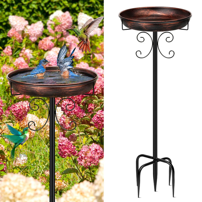Daoeny 35" Vintage Metal Bird Bath & Feeder, Antique Bronze