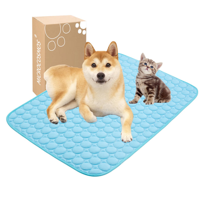 MICROCOSMOS Summer Cooling Mat & Sleeping Pad, 28" x 22", Blue