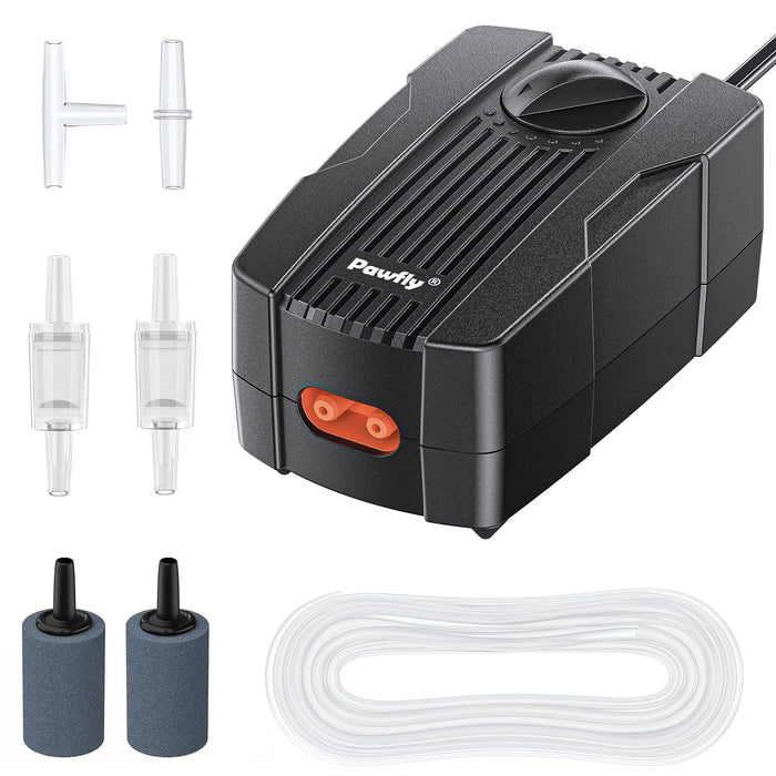 Pawfly 50 GPH Quiet Aquarium Air Pump Kit, 10-60 Gallon