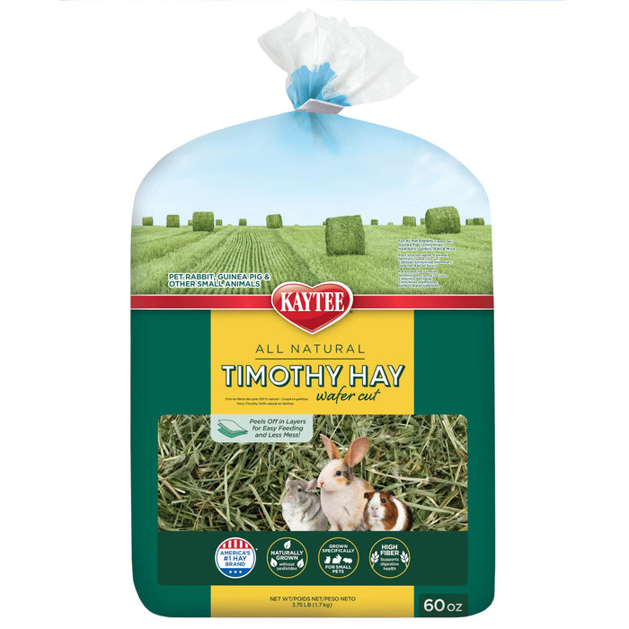 Kaytee Wafer Cut Timothy Hay for Rabbit & Guinea Pigs, 60 Ounce