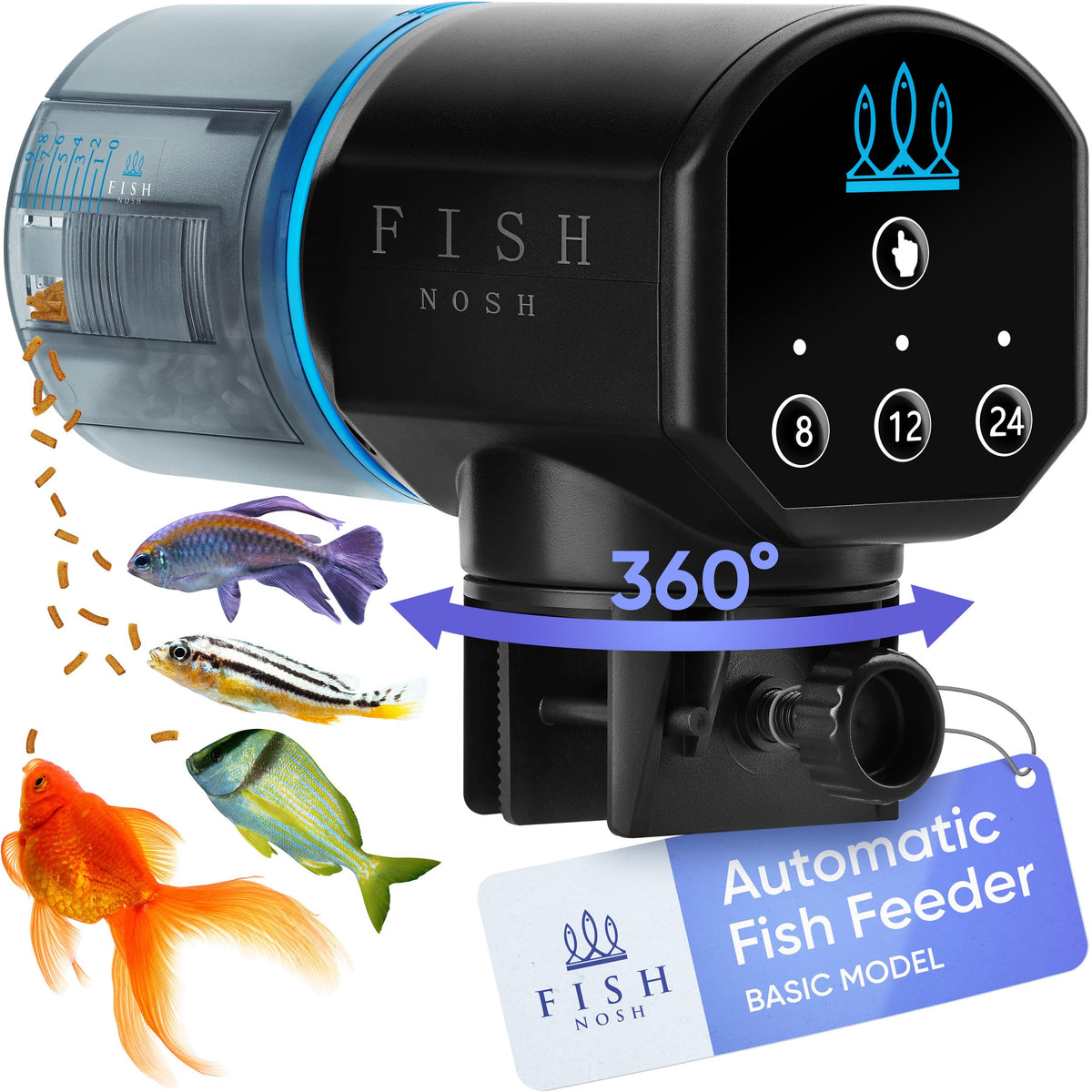 FISHNOSH Automatic Aquarium Fish Feeder with Timer, Model ML