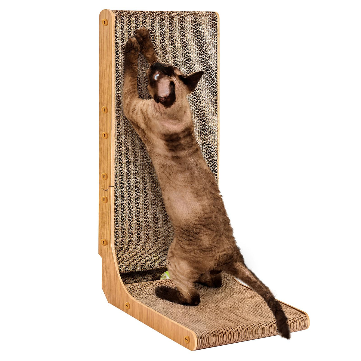 EHEYCIGA Cardboard Cat Scratcher for Indoor Cats, 26.8 Inch, Brown
