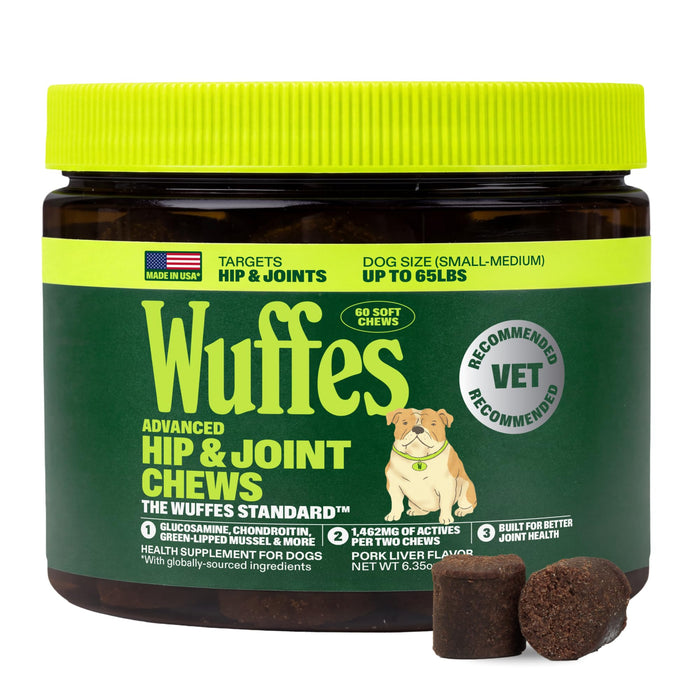 Wuffes Hip & Joint Chews for Small & Medium Dogs, 60 Count