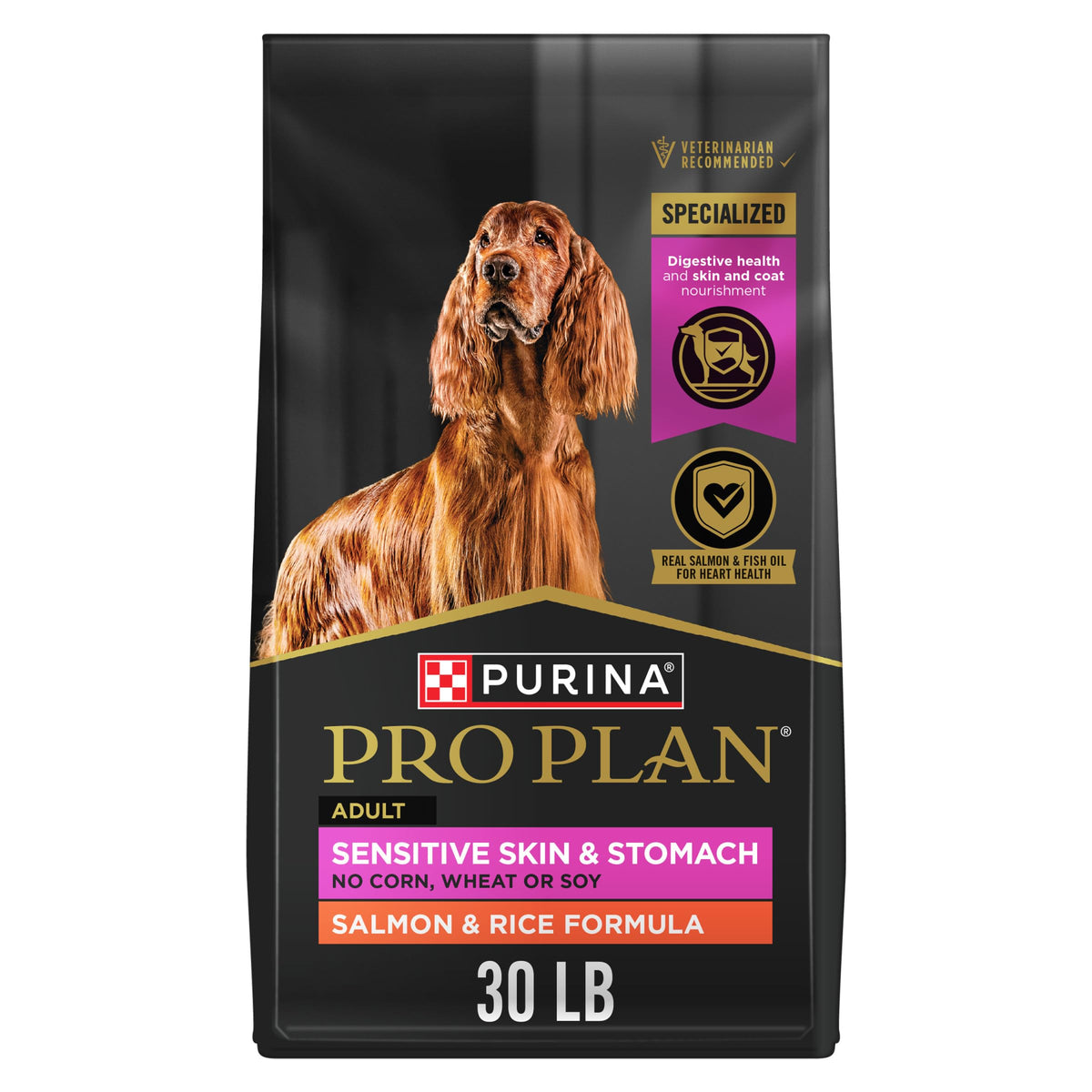 Purina Pro Plan Sensitive Skin & Stomach Dog Food, Salmon, 30 lb