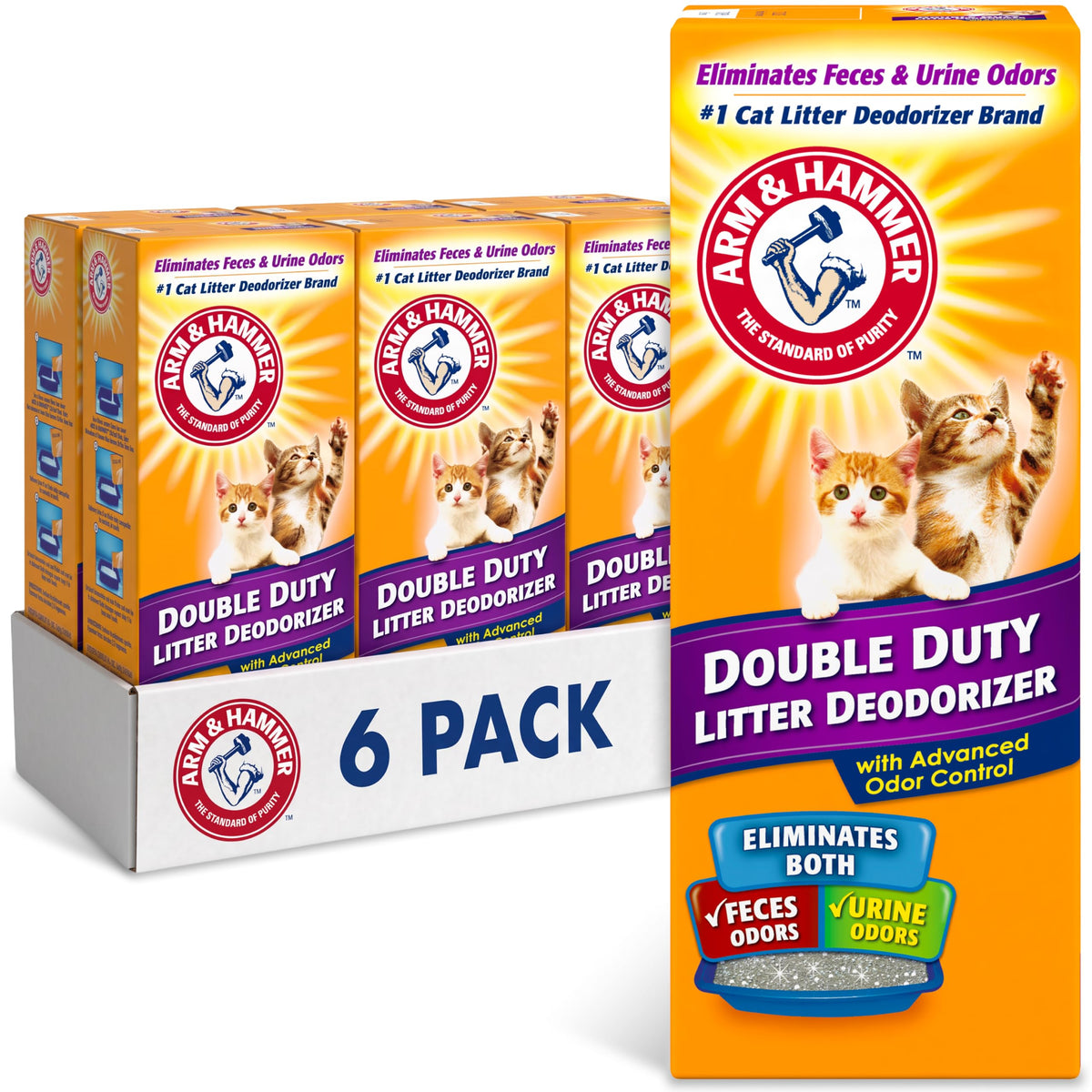 ARM & HAMMER Cat Litter Deodorizer Double Duty, 30 oz, 6 Pack