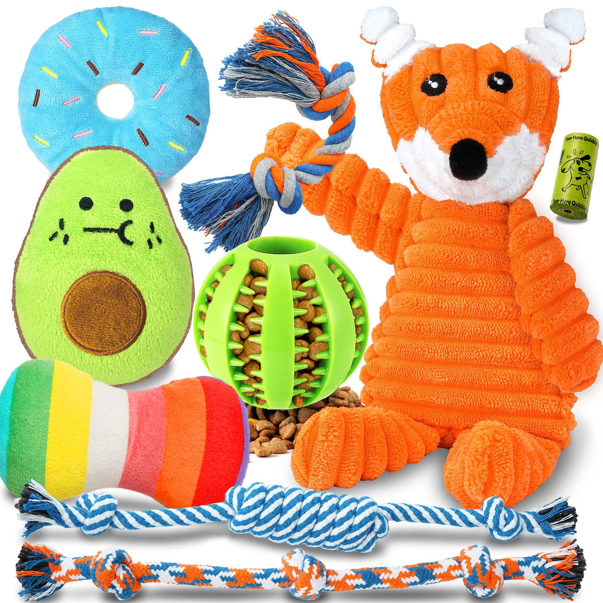 Zeaxuie Puppy Teething Toy Set, 9 Pack