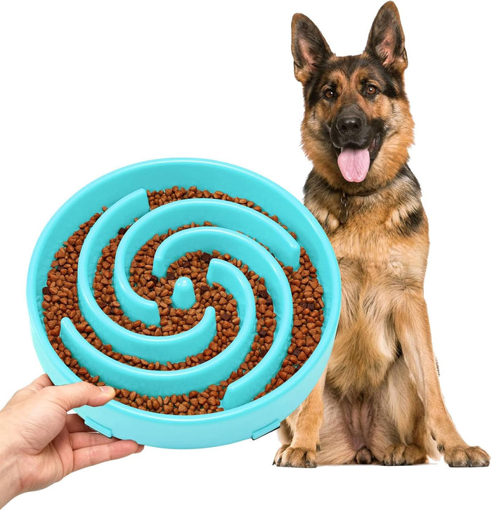 Anti-Gulping Slow Feeder Dog Bowl for Medium & Large Dogs