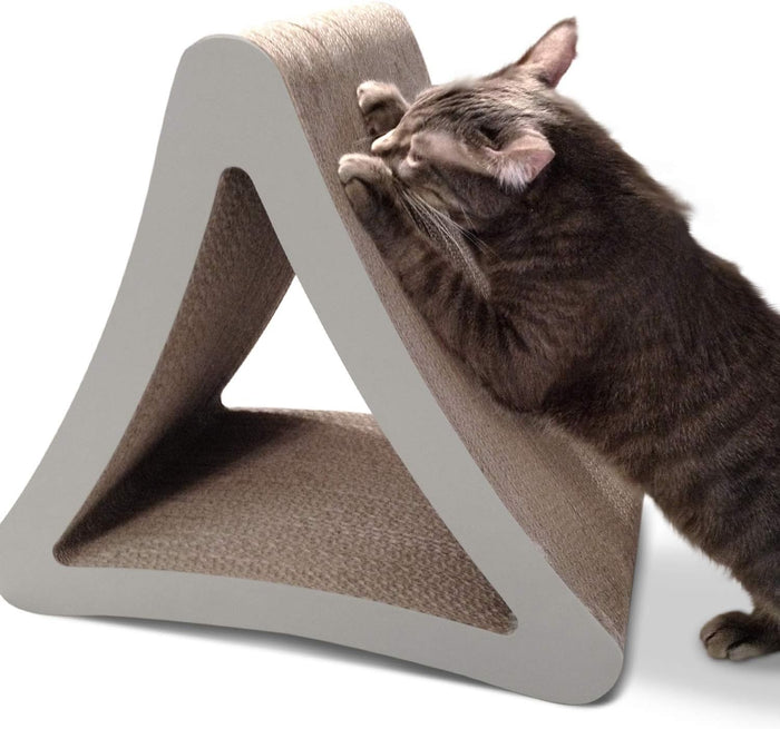 3-Sided Vertical Cardboard Cat Scratching Post & Perch