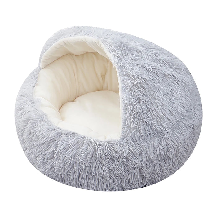 Calming Cat Cave & Dog Bed with Hooded Cover, Fits Up to 11 lbs