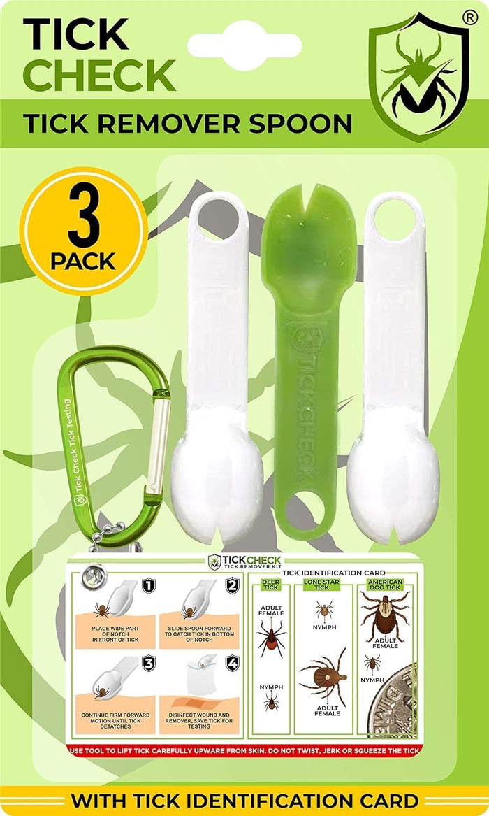 Tick Remover Spoon Set, 3 Pack with Carabiner